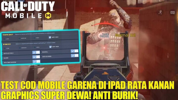 NYOBA CALL OF DUTY MOBILE GARENA DI IPAD DENGAN SETTINGAN HIGH! GRAPHICS NYA KEREN PARAH COI!