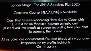 Sander Stage Course The SMMA Academy Plus 2023 Download