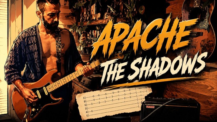 APACHE the shadows ElectricGuitarCover + TAB Full Performance by TabléeGauloise