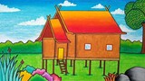 Belajar menggambar rumah adat || Menggambar rumah adat tuo || Menggambar rumah adat jambi