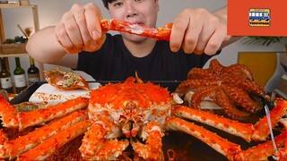 Mukbang bạch tuộc sốt và cua king crab phần 4 #anngon