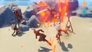 Diluc burns himself every time he attacks
