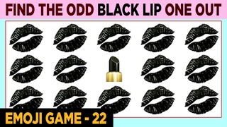 Black Lips Emoji Odd One Out Emoji Games 22 | Find The Odd Emoji One Out | Find The Difference