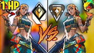 Valorant: 1 Radiant VS 1 Bronze, BUT Radiant has 1 HP! - Who Wins?