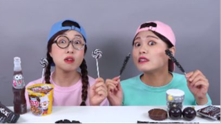 ăn Thực phẩm đen trong 24 giờ Mukbang #mukbang #asmrngon