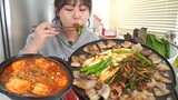 냉동삼겹살 & 순두부찌개 한국인이라면 이조합 못참지?🤣 | Samgyeopsal Mukbang