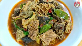 แกงเผ็ดเนื้อใบโหระพา (สูตรเข้มข้น)ขั้นตอนการทำไม่ยุ่งยาก ใครทำก็อร่อย สไตล์| ครัวบ้านๆ Channel