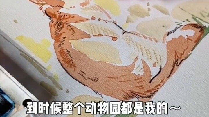 رسم الطبيعة بالماء｜لنذهب إلى حديقة الحيوان لرسم التمهيدي～