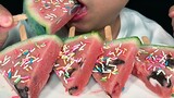 [ASMR]Eating watermelon ice cream