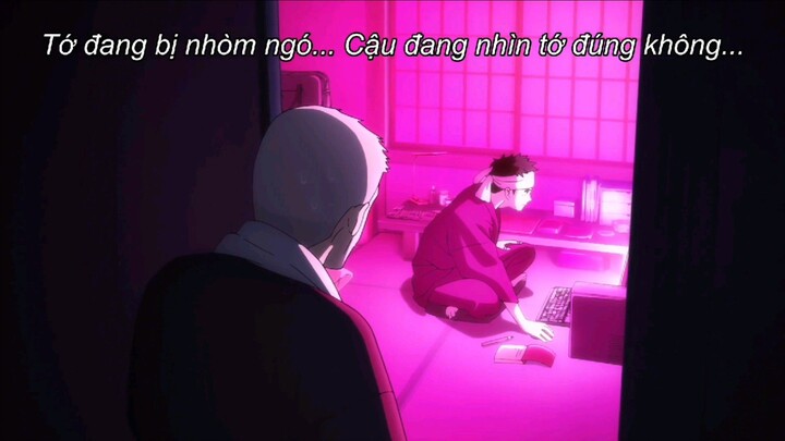 Cháu đang xem phim gì mà chăm chú thế kia?