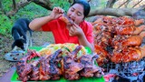 Roasted Chicken thighs Recipe in Village & My cooking skill