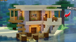 ⚡Minecraft_สอนสร้างบ้านไม้ริมน้ำ !!_ Wood  House Tutorial⚡
