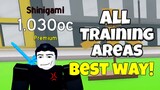 ALL TRAINING AREAS IN ANIME FIGHTING SIMULATOR (BEST WAY)