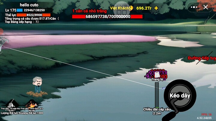 test nhân vật mới trong câu cá vạn cân