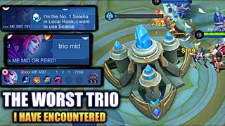 THE WORSE TRIO WITH AFK MADE ME MAD A LITTLE | MOBILE LEGENDS