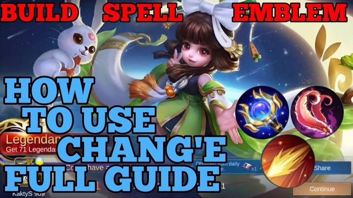 How to use Chang'e guide & best build mobile legends ml 2021 Change