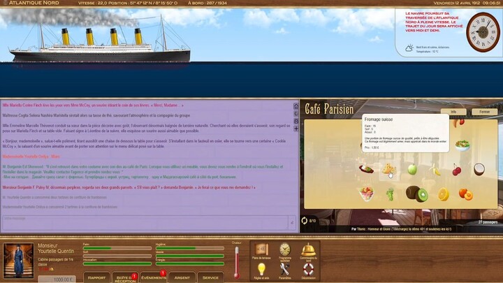 Titanic Voyage RPG 2026 ( Episode 10 ) - Une Matinée de 1er Classe Sur Le RMS Titanic