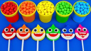 Kids crafting game space sand making baby shark cutting