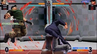 KOF15　チャンピオン　山崎　MAX１９Hitギロチンコンボ　追い打ち決まっていれば…