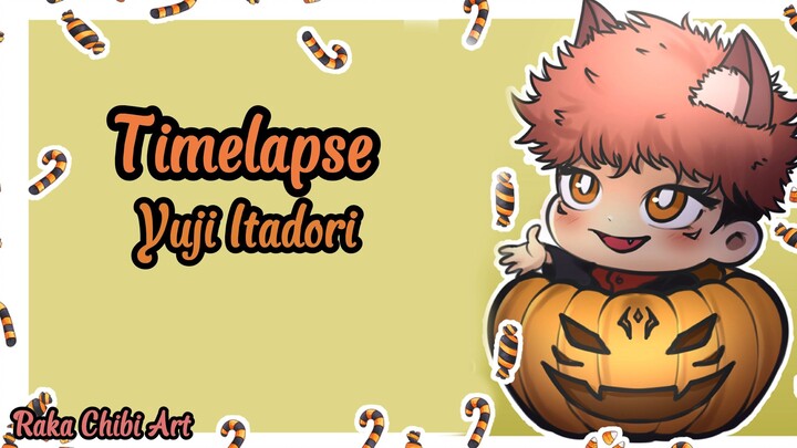 Gambar Chibi Yuji Itadori Hallowen bagi-bagi permen -  Timelapse