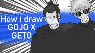 Jujutsu kaisen|| GOJO SATORU X GETO DRAWING!