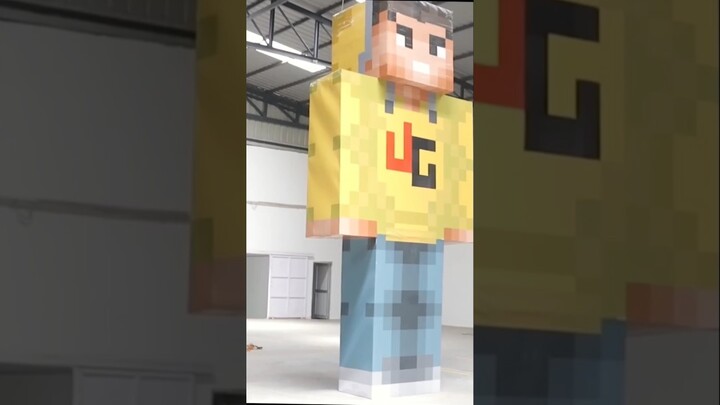 Techno Gamerz Minecraft Statue ðŸ—½ In Real Life || #shorts #technogamerz