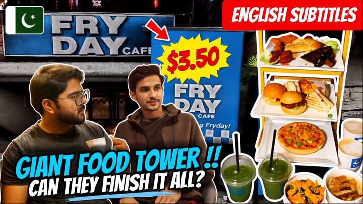 Huge $3.50 Food Tower Challenge | Can I Finish This Giant Platter Alone? | Pakistan Food Vlog