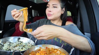 Real Mukbang Korean Spicy Rice Cake, Creamy Cheesy Tteokbokki, Crispy Crunchy Sides ASMR