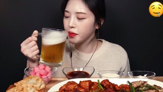 Mỳ cay hài sản và mandu Hàn quốc #mukbang