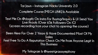 Tai Jaun Course Instagram Hacks University 2.0 download