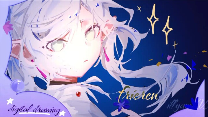 digital drawing|| aku menggambar si elf, frieren!★