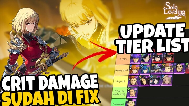 CRIT DMG sudah di FIX Cha Hae in BROKEN Parah, Update Tier List Terbaru Solo Leveling Arise Ditusi