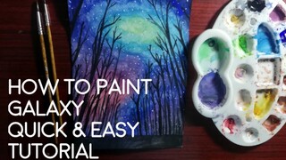 HOW TO PAINT A GALAXY QUICK AND EASY FOR BEGINNERS | ART TUTORIALS