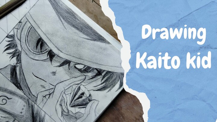 aesthetic drawing kaito kid || simple dan mudah