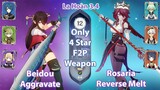 ONLY 4 STAR | Beidou Aggravate & Rosaria Reverse Melt | La Hoàn 3.4 | Genshin Impact | F2P Weapon