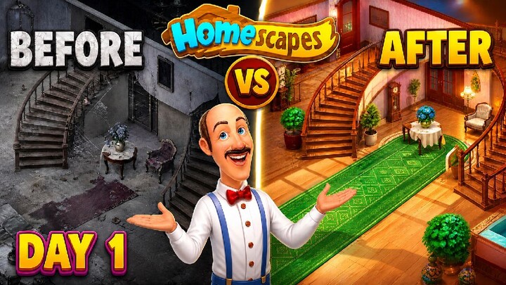 Homescapes gameplay walkthrough Day -1 Home decoration game