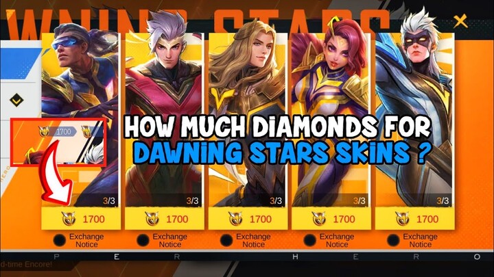 HOW MUCH DIAMONDS FOR DAWNING STARS SUPER HERO SKINS ? MOBILE LEGENDS NEW EVENT 2023