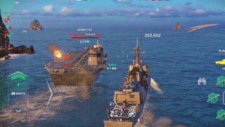 Modern Warships: JS ASHIGARA in farming Gold and Dollar gameplay.