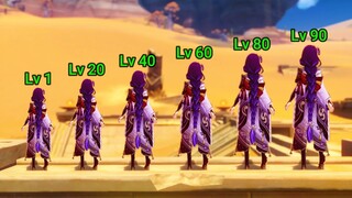 Raiden Shogun Lv 1 to Lv 90 How Much Does The Damage Increase?