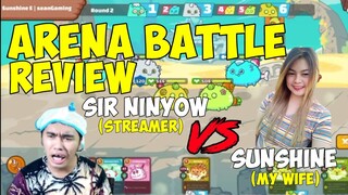 ARENA BATTLE REVIEW/TUTORIAL SIR NINYOWW (STREAMER) VS MY WIFE AXIE INFINITY