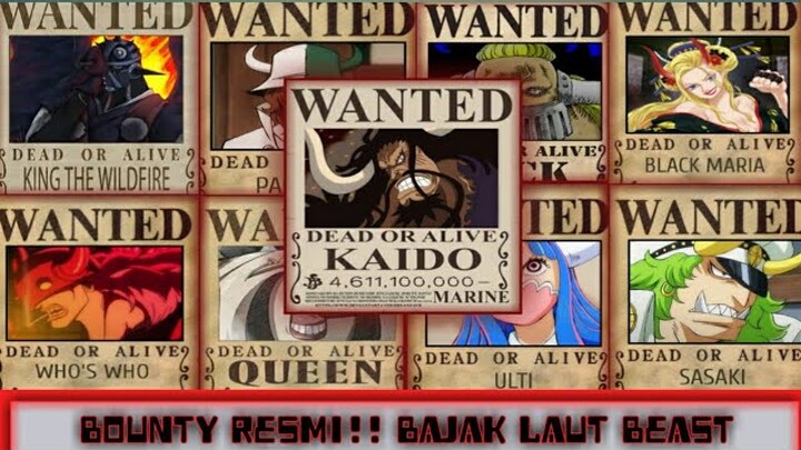 Terungkap Bounty Dari Bajak Laut Beast. King Pernah Melawan Shanks? Vivre Card DataBook One Piece