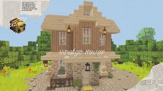 [mcpe] 💫🌷 aesthetic vintage house ~ minecarft tutorial (easy)