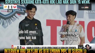 SOLO KILL EMANN CUMA HOKI 😅 INTERVIEW SKYLAR VS EMANN MPL ID SEASON 13