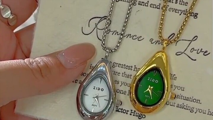 Waterproof & Tarnish-Free Stainless Steel Pocket Watch Pendant Necklace