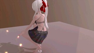 【布料mmd】白袜+露背绑带小短裙  弱音