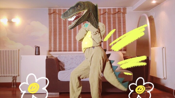 Dancing in dinosaur clothes