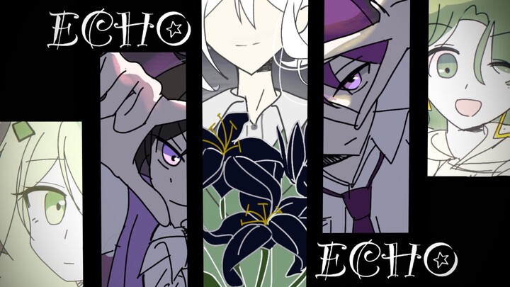 【16p/mbti】All members of Green Man Group and Purple Man Group write ECHO in handwriting