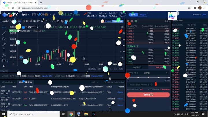 Spot Trading Okex & Binance November 10 -13,  2020