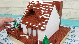 Lego Chocolate House Cake - Lego In Real Life 18 / Stop Motion Cooking & ASMR วิดีโอตลก 4K