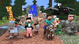 Monster School : XDJames Herobrine vs Good Herobrine ( Animal Racing ) - Funny Minecraft Animation